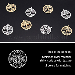 16Pcs 2 Colors 304 Stainless Steel Pendants&nbsp;STAS-UN0023-39