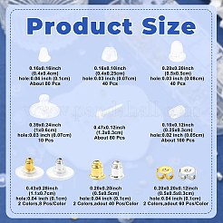 プラスチック＆真鍮のピアスキャッチ  ブレット クラッチ イヤリング バック パッド付き  垂れ耳に  透明  4~12x4~12x2.5~7mm  穴：0.5~1mm&nbsp;FIND-FS0005-23