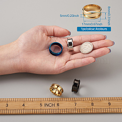 4 Colors Stainless Steel Grooved Finger Ring Settings&nbsp;STAS-TA0001-26A