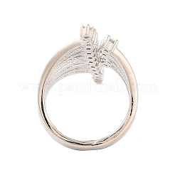 Brass Micro Pave Clear Cubic Zirconia Open Cuff Rings&nbsp;RJEW-U009-08P-03