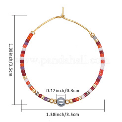 Bohemian Handmade Glass Beaded Hoop Earrings&nbsp;RN1446-6