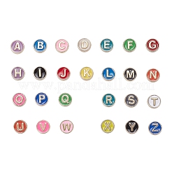 104Pcs 26 Colors Alloy Enamel Beads&nbsp;ENAM-YW0001-75