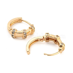 Rack Plating Brass with Cubic Zirconia Hoop Earrings for Women&nbsp;EJEW-G363-01KCG