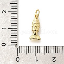 Rack Plating Natural Gemstone Fish Charms&nbsp;KK-L225-013G