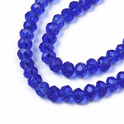 ガラスビーズ連売り  多面カットそろばん  ロンデル  藤紫色  2.9~3.3x2mm  穴：0.8mm  約135~140個/連  32~34cm&nbsp;EGLA-A034-T2mm-D31