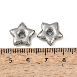 304ステンレススチールビーズ  スター  ステンレス鋼色  14x15x4mm  穴：2.8mm&nbsp;STAS-A129-01P