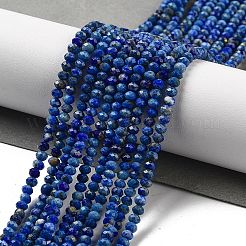 天然ラピスラズリ染めビーズ連売り  多面カット  ロンデル  3.5x3mm  穴：0.8mm  約165個/連  14.53''（36.9センチメートル）&nbsp;G-G140-B04-04