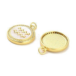 Brass Micro Pave Clear Cubic Zirconia Pendants&nbsp;KK-K365-02A-G