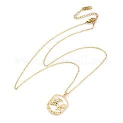 Brass Clear Cubic Zirconia Pendant Necklaces for Women&nbsp;NJEW-B121-01G-04
