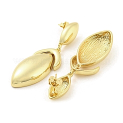 Rack Plating Brass Horse Eye Dangle Stud Earrings&nbsp;EJEW-K263-20G