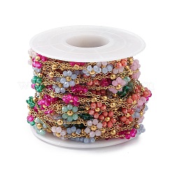 Flower Glass Beaded Chains&nbsp;CHS-P016-42G
