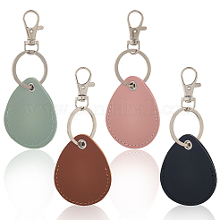 8Pcs 4 Colors PU Leather & Alloy Pendants&nbsp;KEYC-CL0001-37