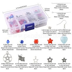 DIYイヤリング作成キット  合金ペンダント & ビーズを含む  アクリル、ABSプラスチック、シェルパール、鉄ラインストーンビーズ  鉄製のピアスフックと304ステンレス鋼のピン  ミックスカラー  15x12x2mm  穴：1.8mm&nbsp;DIY-FS0009-68