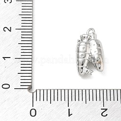 真鍮マイクロパヴェクリアキュービックジルコニアペンダント  にんじんチャーム  プラチナ  16x8x5.5mm  穴：1.2mm&nbsp;CU-CBACBD7-07P