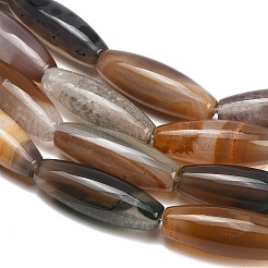天然石瑪瑙ビーズ連売り  ライス  40.5~41.5x14~14.5mm  穴：1.2mm  約9個/連  15.20''~15.55''（38.6~39.5センチメートル）&nbsp;G-L654-G20-01D