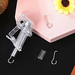鉄とプラスチックのブラインドフックアクセサリー  プラチナ  24x9x1.5mm&nbsp;FIND-WH20040-17