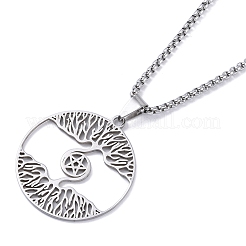 Non-Tarnish 201 Stainless Steel Pendant Necklaces&nbsp;NJEW-C042-07P