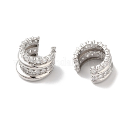 Brass Micro Pave Cubic Zirconia Cuff Earrings&nbsp;EJEW-P281-03P