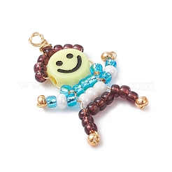Glass Seed Beaded Human Charms&nbsp;PALLOY-MZ00969