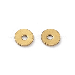 真鍮製スペーサービーズ  長持ちメッキ  ディスク  18KGP本金メッキ  4x0.5mm  穴：1mm&nbsp;KK-WH0063-07G