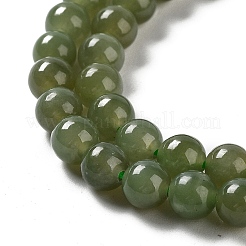 天然ネフライト翡翠/和田翡翠ビーズ連売り  ラウンド  6mm  穴：0.7~0.8mm  約108~109個/連  24.09''~24.61''（61.2~62.5センチメートル）&nbsp;G-NH0005-030C