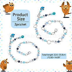 Glass & Acrylic Beaded Knitting Row Counter Chains&nbsp;HJEW-AB00547