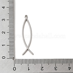 変色しない304ステンレススチールペンダント  イエスの魚の魅力  ステンレス鋼色  31x8.5x1mm  穴：1.2mm&nbsp;FIND-Z025-01P