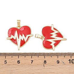 Brass Enamel Pendants&nbsp;KK-C248-13G