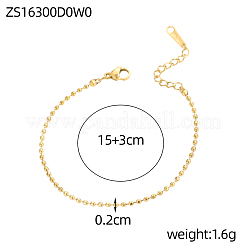304 Stainless Steel Ball Chain Bracelets&nbsp;STAS-OY012-99G