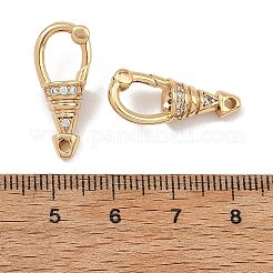 SHEGRACE Brass Micro Pave Clear Cubic Zirconia Spring Gate Clasps&nbsp;XGRQ58768-750G
