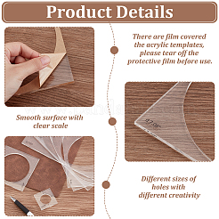Transparent Acrylic Sewing Measuring Tool Set&nbsp;AJEW-WH0554-09A
