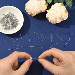 シェグレース真鍮アイピン  カドミウムフリー＆ニッケルフリー＆鉛フリー  プラチナメッキ  30~30.5x0.7mm  穴：1.6mm  約165個/袋&nbsp;XGR0082P-30P