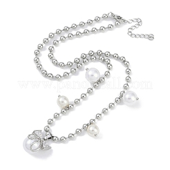 Rack Plating Brass Micro Pave Clear Cubic Zirconia Bowknot Pendant Ball Chain Necklaces&nbsp;NJEW-P317-04P