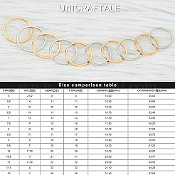 10個 10スタイル 201 ステンレススチール プレーンバンドリング レディース  ゴールデン·ステンレス鋼色  内径：14.8~18mm  1個/スタイル&nbsp;RJEW-UN0001-09