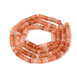 天然石レッドアベンチュリンビーズ連売り  ロンデル  多面カット  4x2~2.5mm  穴：0.7~1mm  約156~162個/連  14.76~15.16インチ（37.5~38.5cm）&nbsp;LS-G-Q606-46A-06