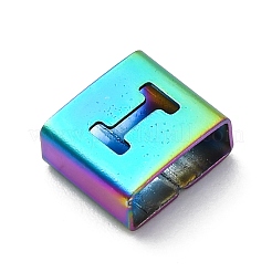 Ion Plating(IP) 304 Stainless Steel Square Slide Charms&nbsp;STAS-L132-03I-M