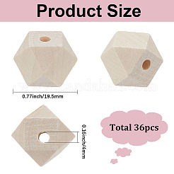 36Pcs Wood Beads&nbsp;WOOD-SP0001-51A