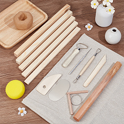 長方形のリネン布  陶器の道具  粘土工芸ツールキット  木製のめん棒  陶土乾燥板用  陶磁器を作る道具  ミックスカラー  157x97x0.5mm&nbsp;DIY-OC0014-17