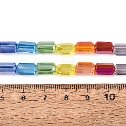 電気メッキ透明ガラスビーズ連売り  コラム  多面カット  ミックスカラー  9~9.5x5~6mm  穴：1~1.2mm  約40~44個/連  14.57~15.94インチ（37~40.5cm）&nbsp;EGLA-N022-11A-C01