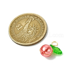 パールガラスパールラウンドペンダント  りんご  アクリルと銅線を使用  ミックスカラー  15.5x13x8mm  穴：4mm&nbsp;PALLOY-JF03386-01