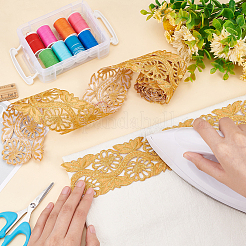 2m 花刺繍アイロン接着/縫い付けポリエステルリボンパッチ  コスチュームアクセサリー用の中空トリム  花柄  2-3/8インチ（60mm）&nbsp;OCOR-FG0001-75C