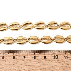 オーシャンビーチ 304ステンレススチール シェルシェイプ リンクチェーンネックレス レディース  ゴールドカラー  16.22インチ（41.2cm）&nbsp;STAS-H258-01G