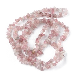 天然マダガスカル ローズクォーツビーズ連売り  チップ  1.5~4.5x3~13x2.5~8mm  穴：0.6mm  30.94~31.97インチ（78.6~81.2cm）&nbsp;G-G0003-B05