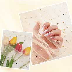 Star & Moon Pattern Polyester Mesh Fabrics&nbsp;DIY-WH0491-54B