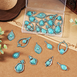 24Pcs 8 Styles Tibetan Style Alloy Pendants&nbsp;FIND-TA0010-13