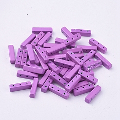 スプレー塗装合金マルチ連リンク  タイル弾性ブレスレット作り用  長方形  ミディアム蘭  16x4x4mm  穴：0.8mm&nbsp;PALLOY-G268-M01-059