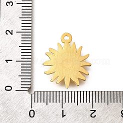 304ステンレスペンダント  太陽のチャーム  イオンプレーティング（ip）  18KGP本金メッキ  19.5x16.5x2.5mm  穴：1.2mm&nbsp;STAS-P381-07G