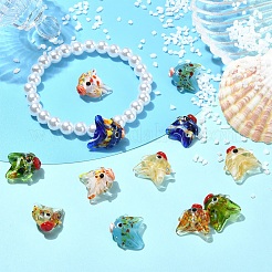 6Pcs 6 Colors Handmade Lampwork Beads&nbsp;LAMP-YW0004-24