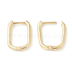 真鍮huggieフープピアス  長持ちメッキ  長方形  ミックスカラー  15.5x11.5x2mm  ピン：1mm&nbsp;EJEW-L234-025