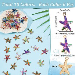 60Pcs 10 Colors Printed Alloy Connector Charms&nbsp;FIND-SC0009-61
